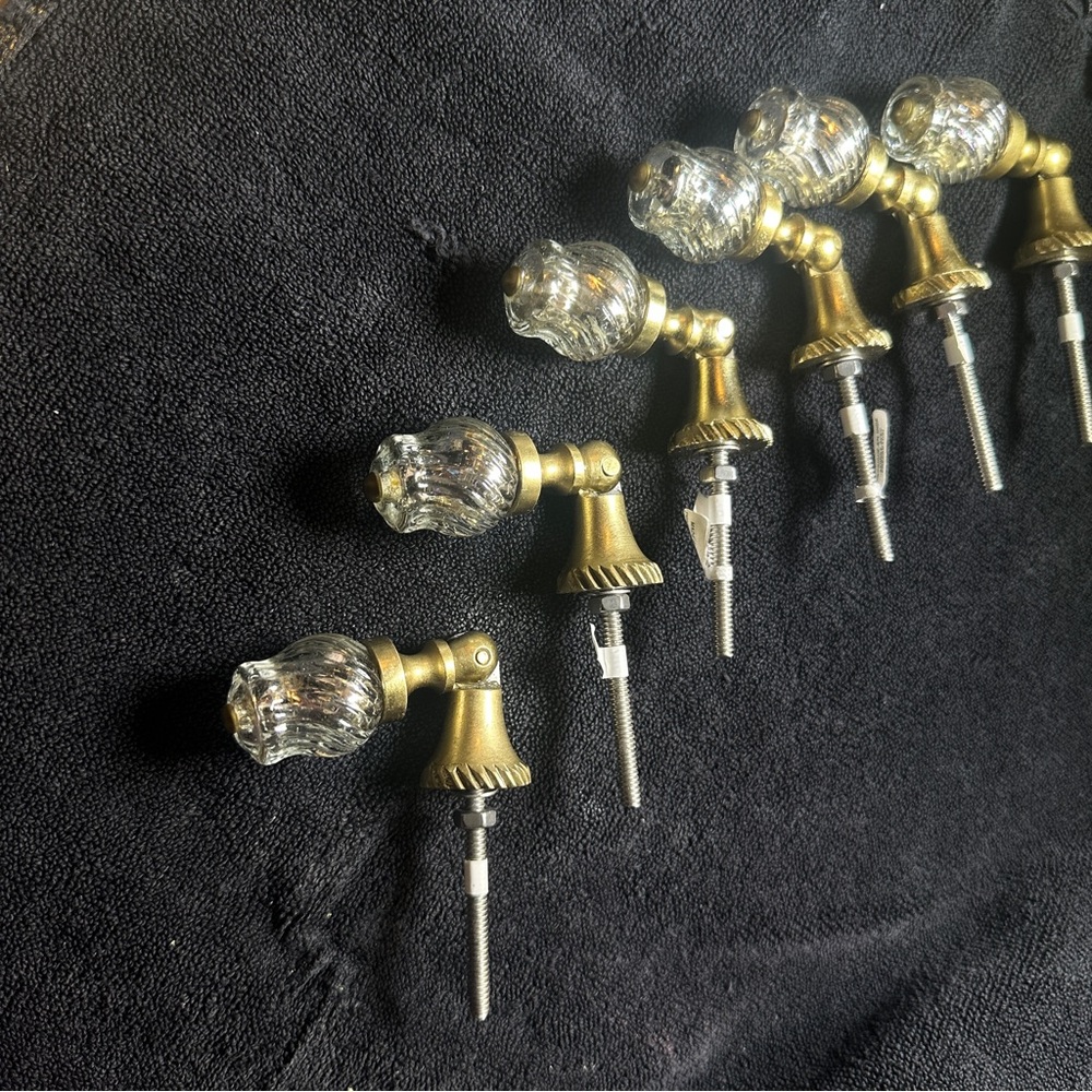 Anthropologie Gold and Clear Glass Knobs